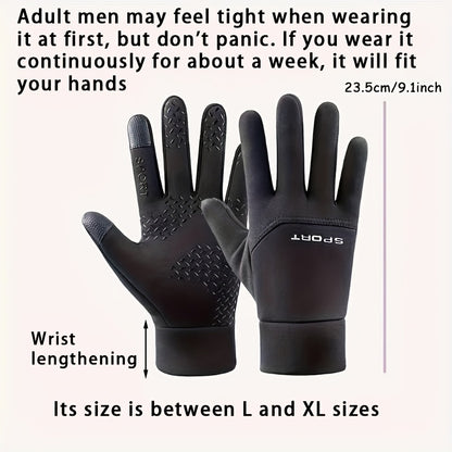 Men's Touchscreen-Compatible Waterproof Winter Gloves for Outdoor Sports