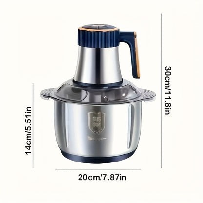 Cop Rose 5L Stainless Steel Food Processor with 6-Blade System - Fast Meat Mincer & Vegetable Chopper