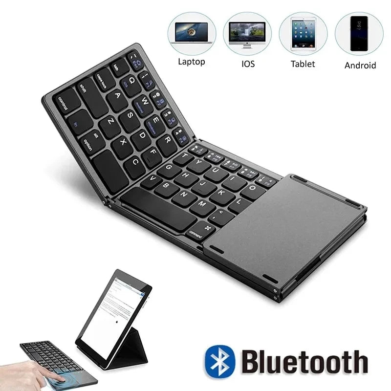 Wireless Folding Keyboard Bluetooth Keyboard with Touchpad for Windows, Android, Ios,Phone,Multi-Function Button Mini Keyboard