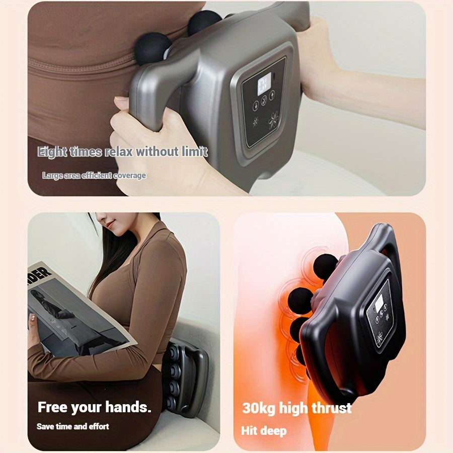 8-Head Flesh Gun Massage Gun - USB Rechargeable - Full Body & Neck Massage