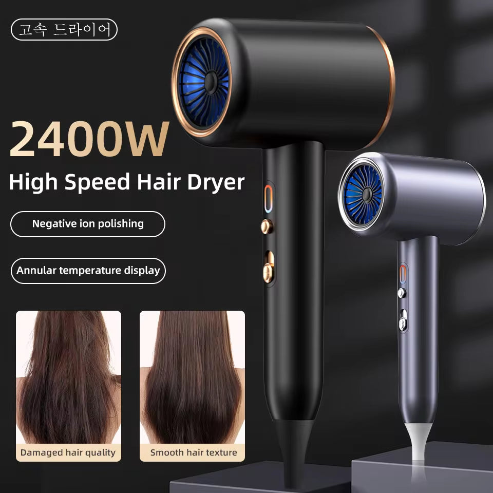 New High-Speed Hair Dryer 2400W High-Power Negative Ion Ultra Silent Recommended Professional Hair Dryer for Home Hair Salons