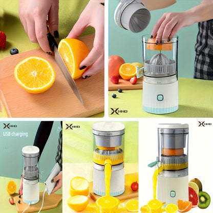 HHD Compact Portable Juicer - USB Rechargeable - Automatic Squeeze & Efficient Separation for Fresh Orange Juice