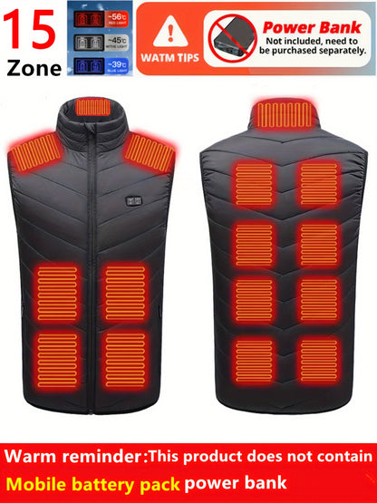 Men's 15 Heating Areas Smart Electric Heated Vest (Battery Bank Not Included)