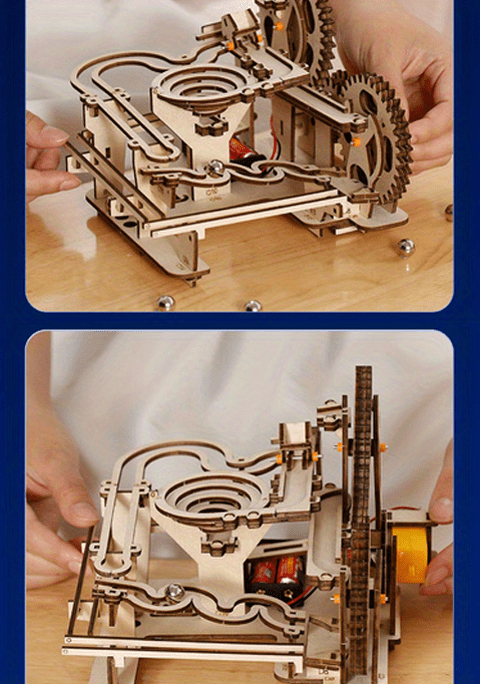 3D Wooden Puzzle - DIY Mechanical Track Balls | Educational Brain Teaser for Adults