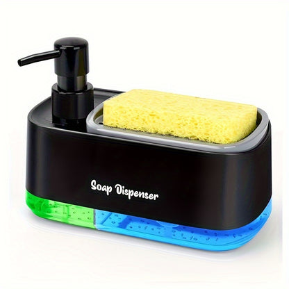 Dual-Function Bathroom Soap Dispenser with Sponge Holder