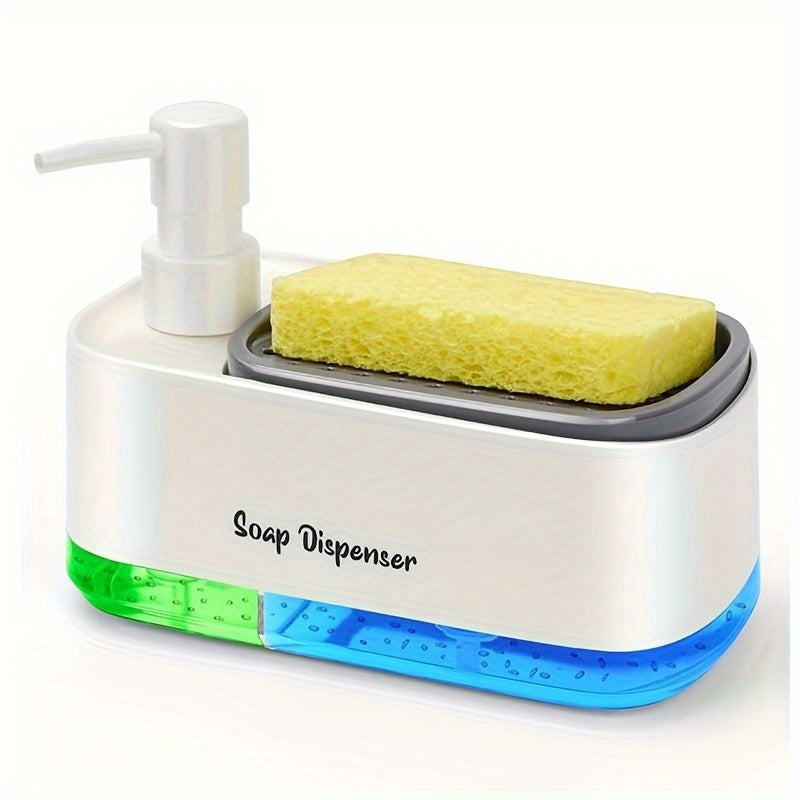 Dual-Function Bathroom Soap Dispenser with Sponge Holder