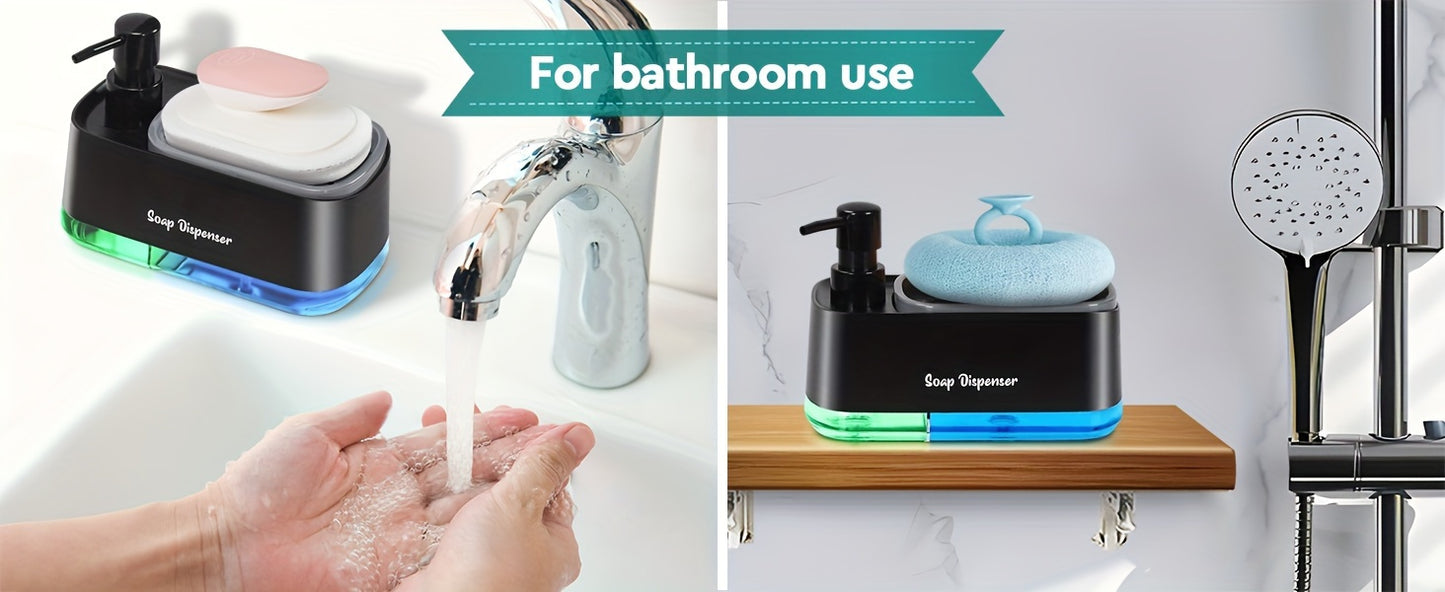 Dual-Function Bathroom Soap Dispenser with Sponge Holder