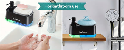 Dual-Function Bathroom Soap Dispenser with Sponge Holder