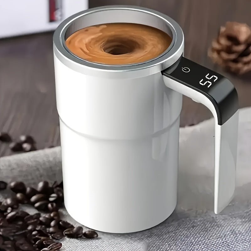 Smart USB-Powered Coffee Mug with Magnetic Stirring & Temperature Display