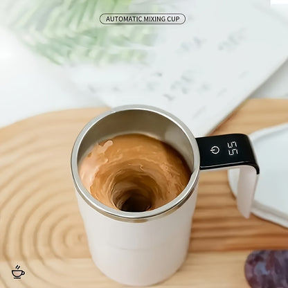 Smart USB-Powered Coffee Mug with Magnetic Stirring & Temperature Display