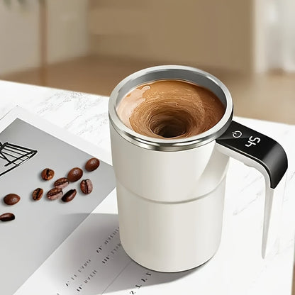 Smart USB-Powered Coffee Mug with Magnetic Stirring & Temperature Display