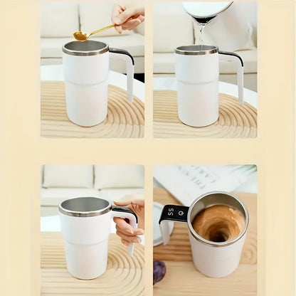 Smart USB-Powered Coffee Mug with Magnetic Stirring & Temperature Display