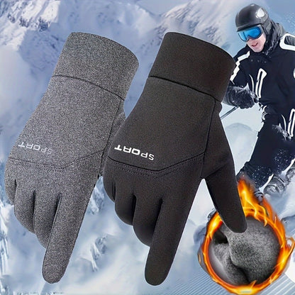 Men's Touchscreen-Compatible Waterproof Winter Gloves for Outdoor Sports