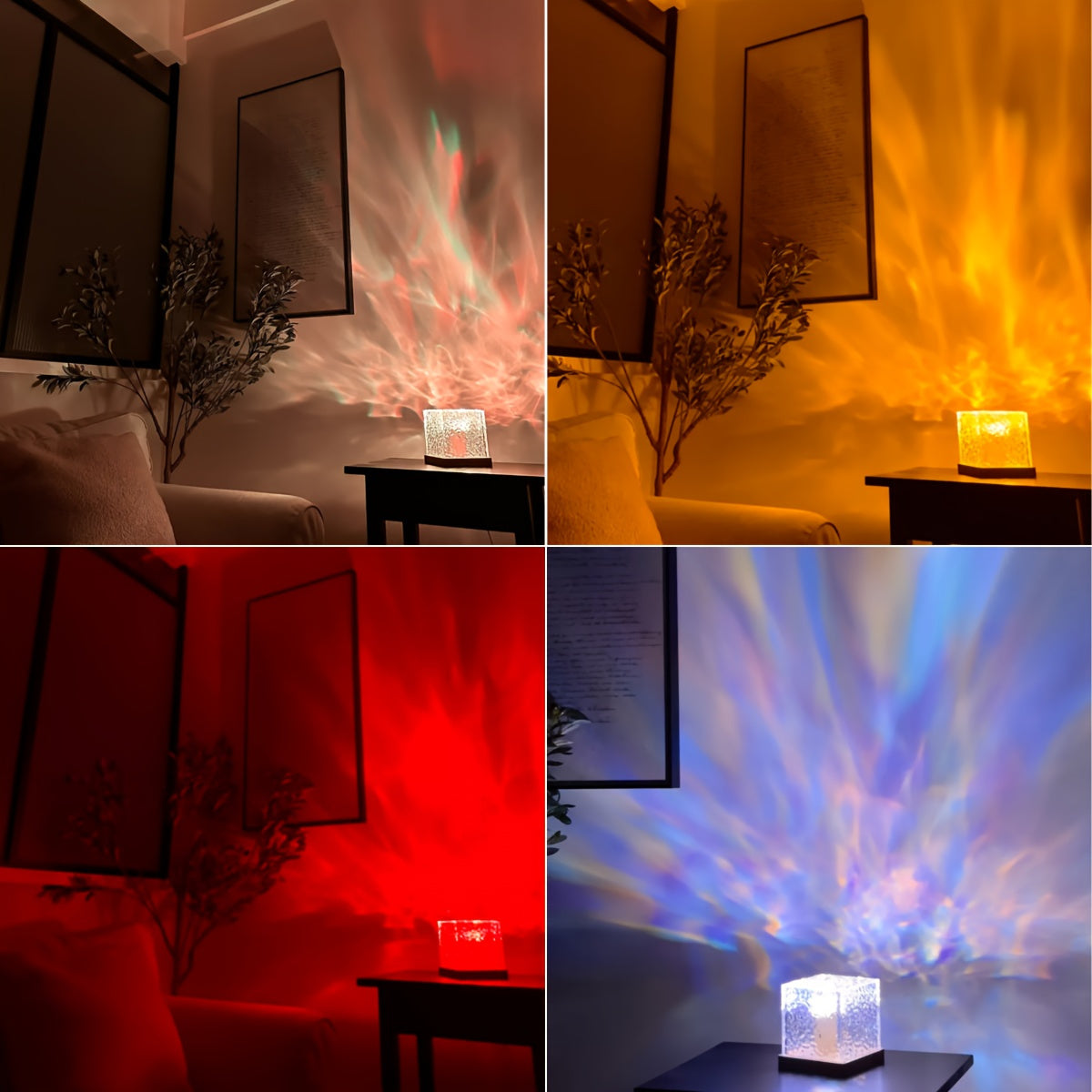 16-Color Water Ripple USB Night Light with Touch & Remote Control