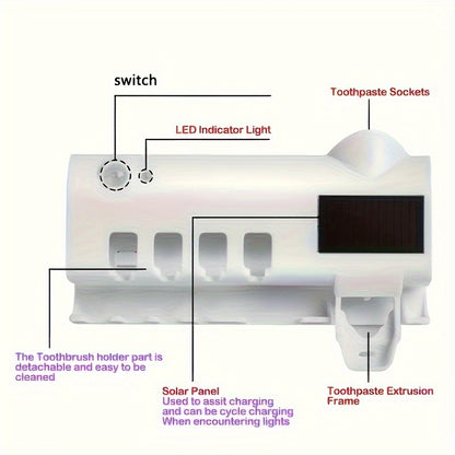 Smart UV Toothbrush Sanitizer with Automatic Dispenser