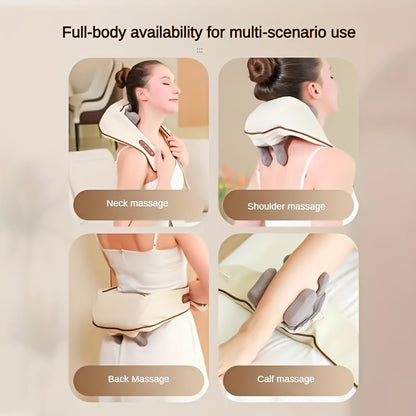 USB Rechargeable Shoulder and Neck Massager - Portable, Long-Lasting 1800mAh Lithium Battery