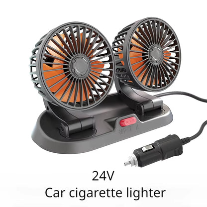 12V Automotive Fan Car Fan 24V 360° Adjustable 3 Head Air Fan (4/1Pcs)