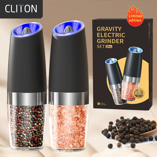 Cheer Moda Electric Salt & Pepper Grinder Set - Automatic Tilt-to-Grind