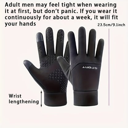 Men's Touchscreen-Compatible Waterproof Winter Gloves for Outdoor Sports