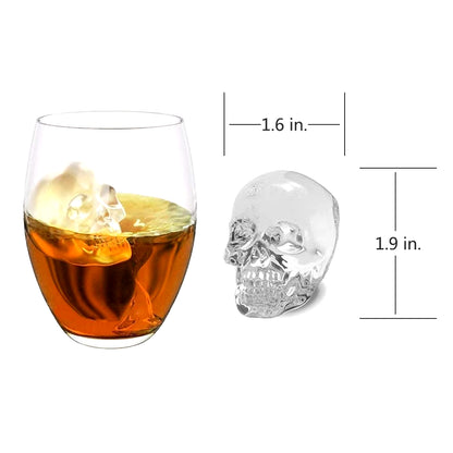 3D Skull Silicone Jello Ice Mold Flexible Cube Maker 