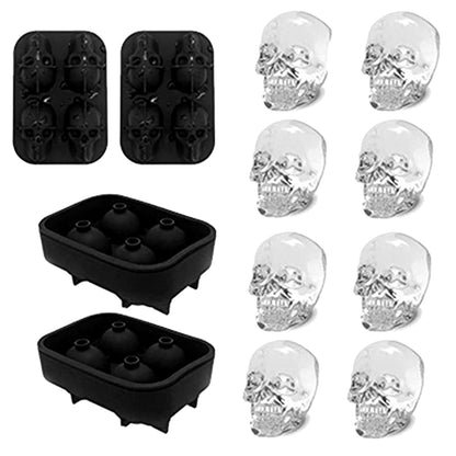 3D Skull Silicone Jello Ice Mold Flexible Cube Maker 