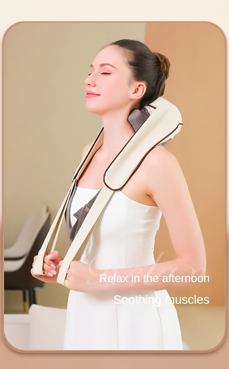 USB Rechargeable Shoulder and Neck Massager - Portable, Long-Lasting 1800mAh Lithium Battery