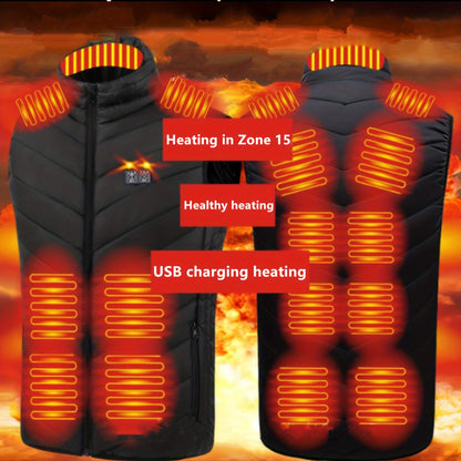 Men's 15 Heating Areas Smart Electric Heated Vest (Battery Bank Not Included)