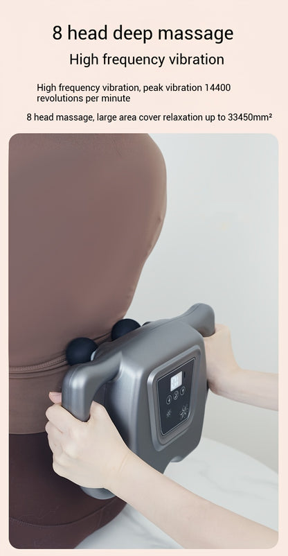 8-Head Flesh Gun Massage Gun - USB Rechargeable - Full Body & Neck Massage