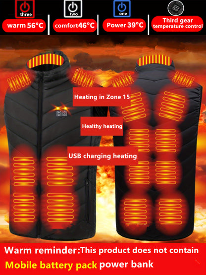 Men's 15 Heating Areas Smart Electric Heated Vest (Battery Bank Not Included)