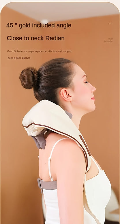 USB Rechargeable Shoulder and Neck Massager - Portable, Long-Lasting 1800mAh Lithium Battery