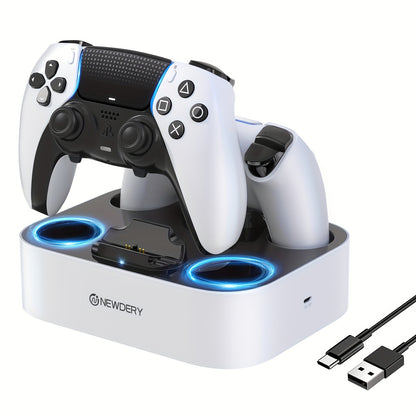 NEWDERY USB Charging Dock for PS5 & DualSense Edge Controllers