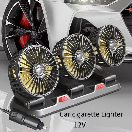 12V Automotive Fan Car Fan 24V 360° Adjustable 3 Head Air Fan (4/1Pcs)