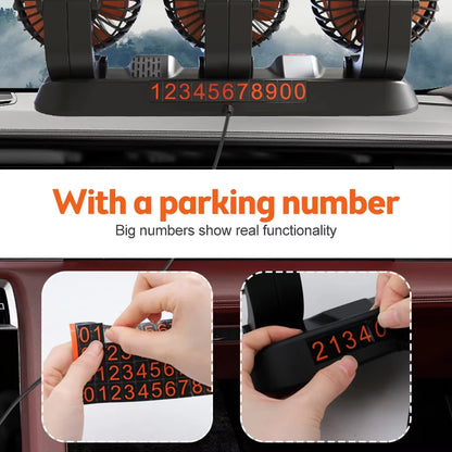 12V Automotive Fan Car Fan 24V 360° Adjustable 3 Head Air Fan (4/1Pcs)