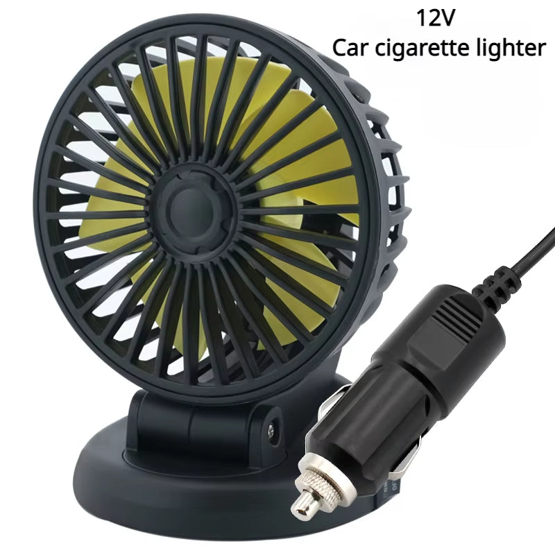 12V Automotive Fan Car Fan 24V 360° Adjustable 3 Head Air Fan (4/1Pcs)