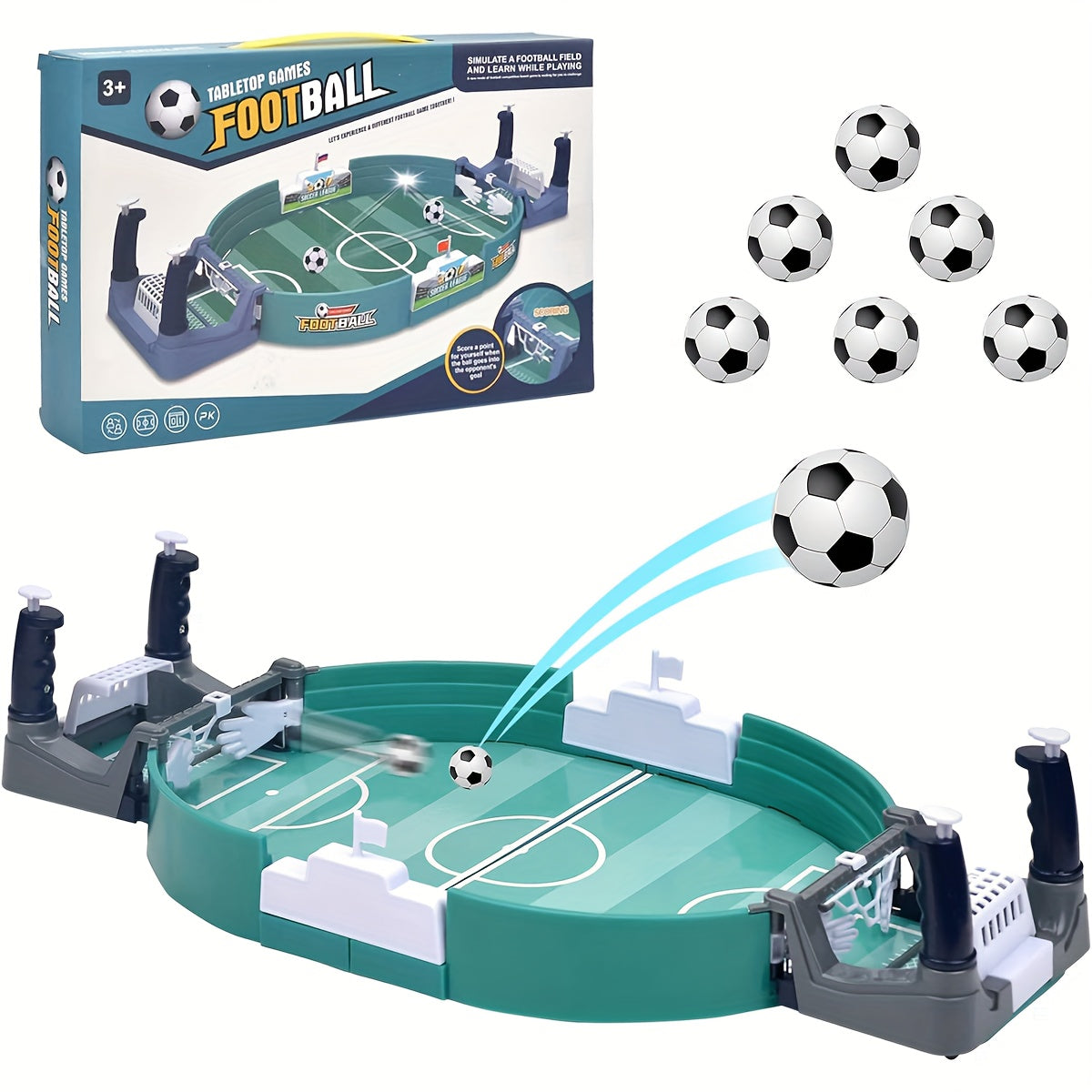 Football Table Interactive Game 42x21cm - Mini Desktop Football Bouncing Ball Game Set