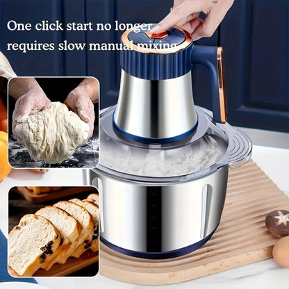 Cop Rose 5L Stainless Steel Food Processor with 6-Blade System - Fast Meat Mincer & Vegetable Chopper