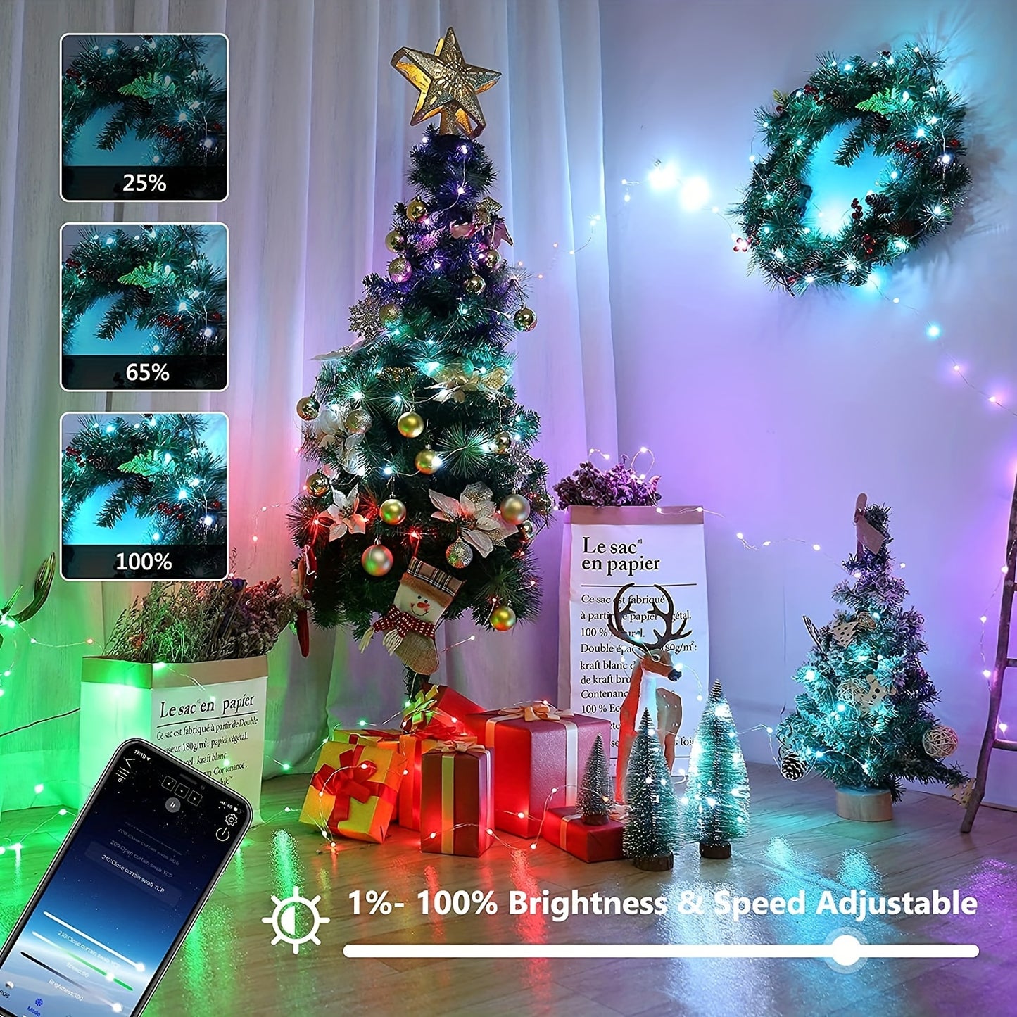 Smart App-Controlled Christmas String Lights