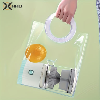 HHD Compact Portable Juicer - USB Rechargeable - Automatic Squeeze & Efficient Separation for Fresh Orange Juice