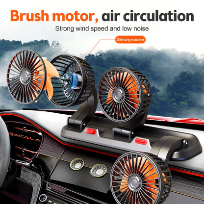 12V Automotive Fan Car Fan 24V 360° Adjustable 3 Head Air Fan (4/1Pcs)