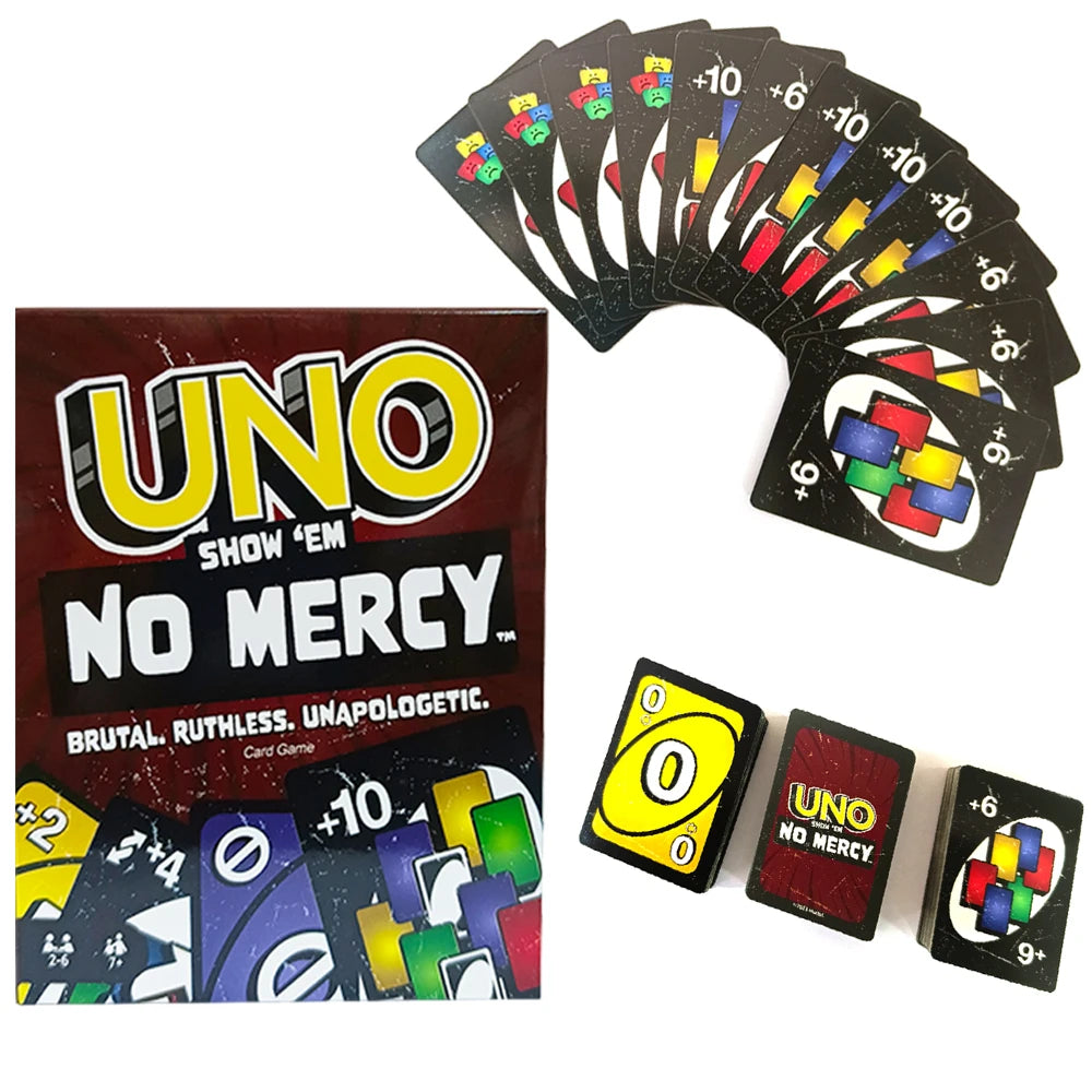 new UNO NO MERCY Matching Card Game Minecraft Dragon Ball Z Multiplayer Family Party Boardgame Funny Friends Entertainment Poker