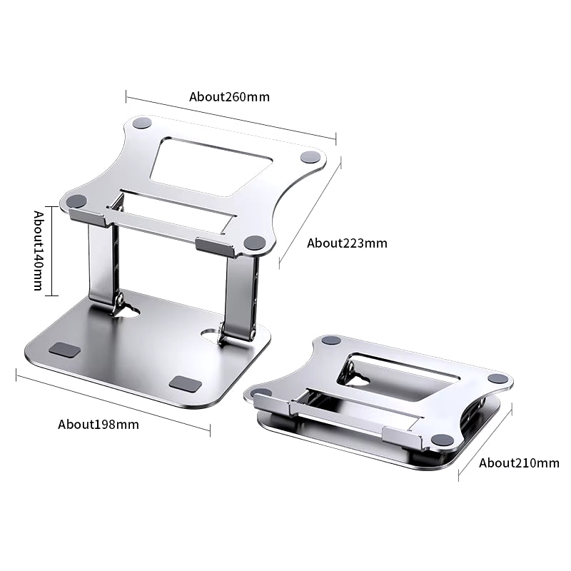 Phone Tablet Stand Adjustable Aluminum Alloy Laptop Tablet up to 17 "Laptop Portable Folding Stand Cooling Stand Support