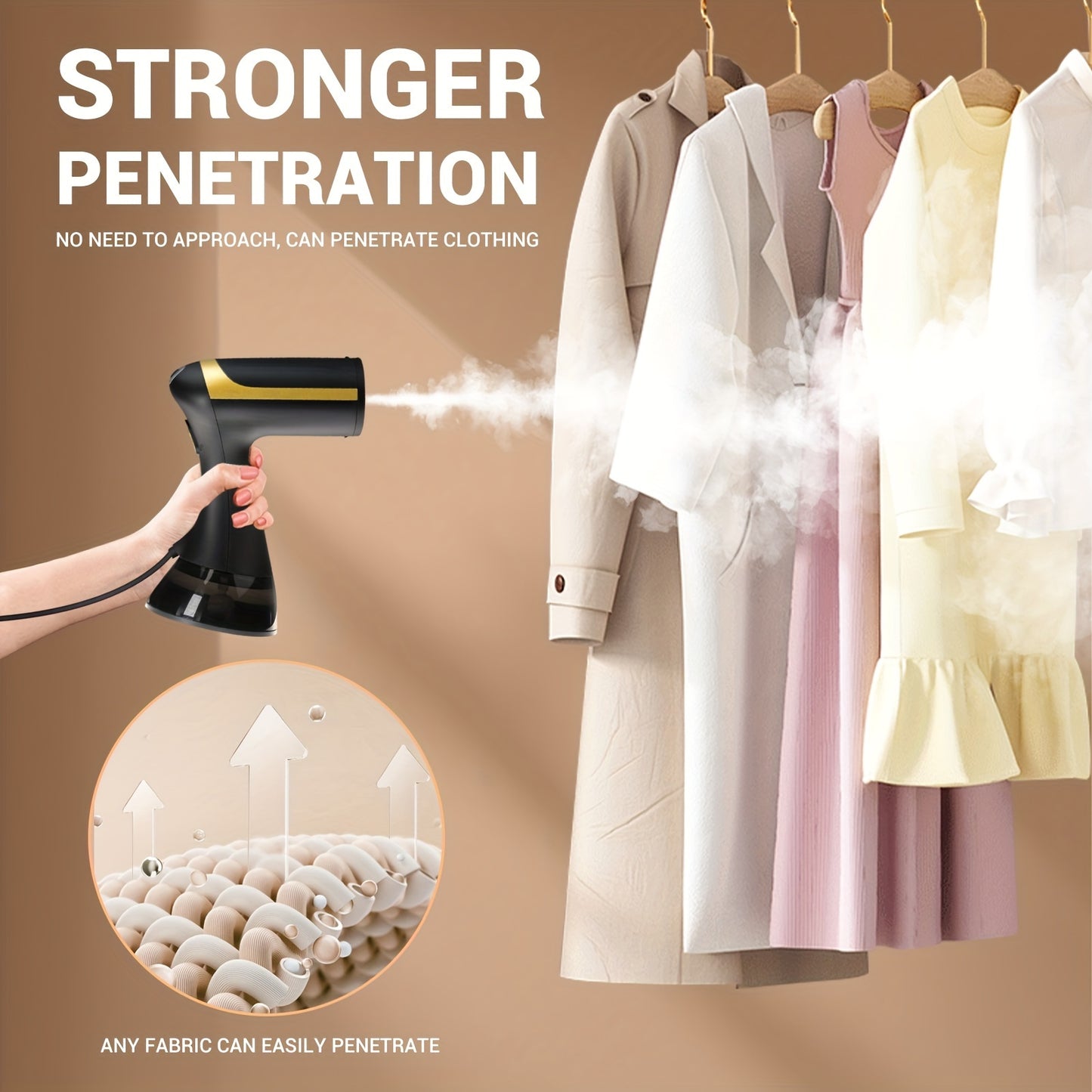 1500W Portable Garment Steamer - 230V European Standard Plug - Plastic Wrinkle Remover for Clothes