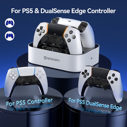 NEWDERY USB Charging Dock for PS5 & DualSense Edge Controllers