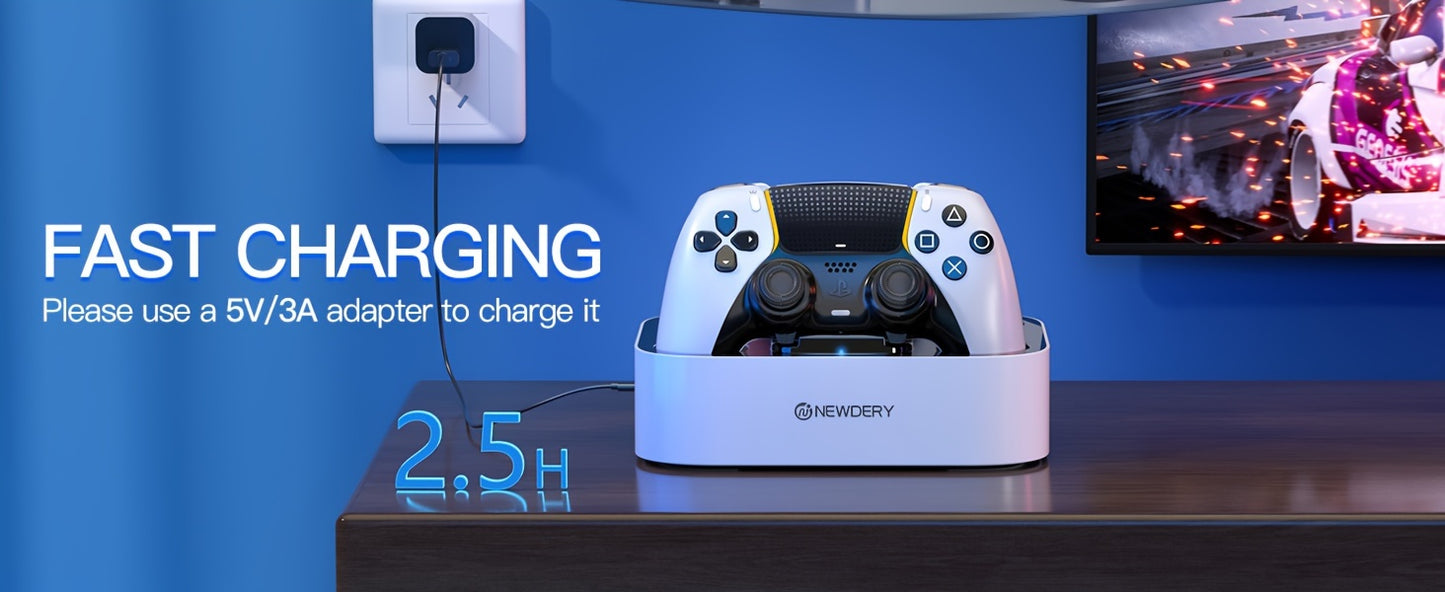 NEWDERY USB Charging Dock for PS5 & DualSense Edge Controllers