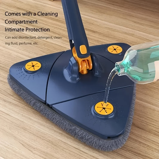 360° Rotating Triangle Mop Set with Long Handle - Hands-Free Washing