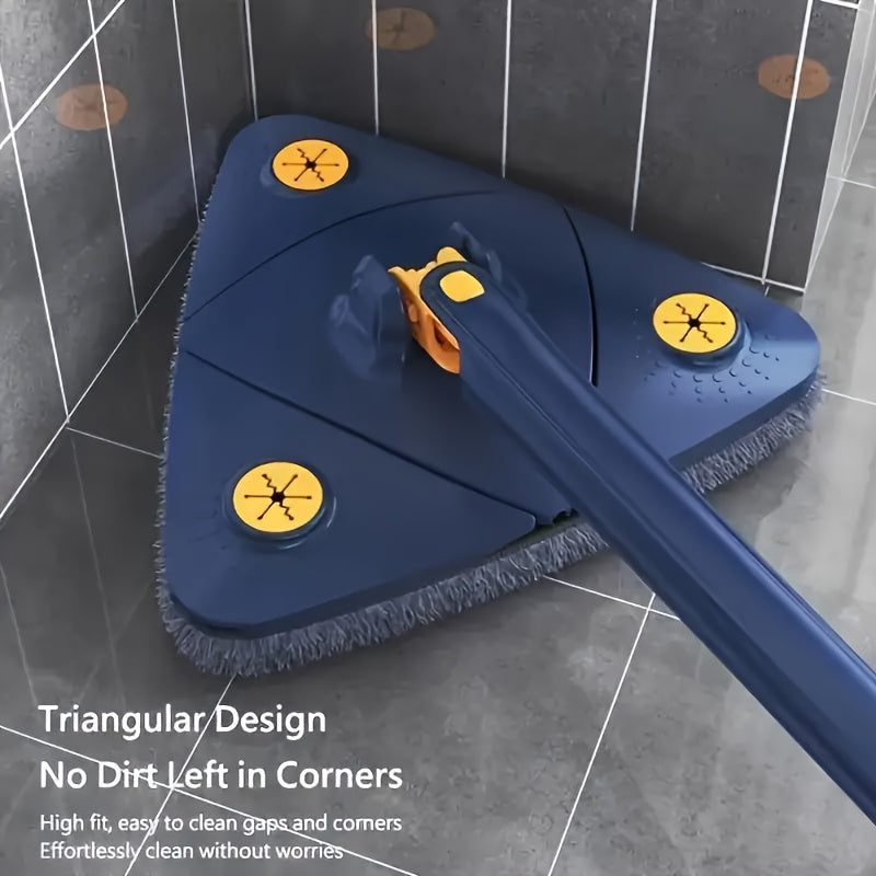 360° Rotating Triangle Mop Set with Long Handle - Hands-Free Washing