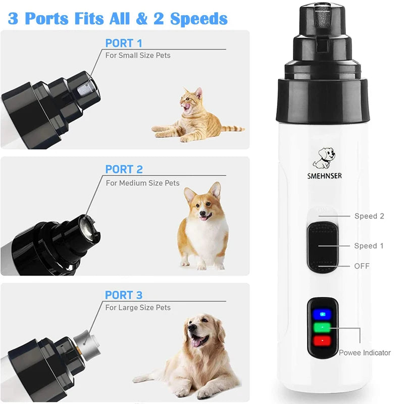 Rechargeable Dog Nail Grinders USB Charging Pet Nail