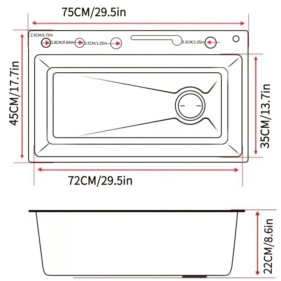 Zrookie Contemporary Unpolished Stainless Steel Kitchen Sink - Rectangular Undercounter Workstation with Pull-Out Faucet