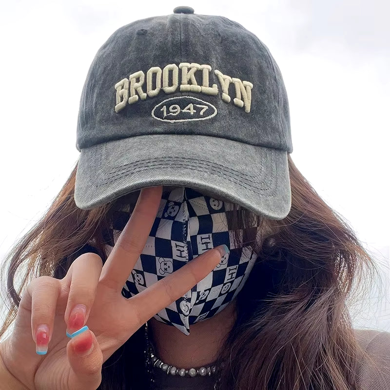 Brooklyn Alphabet Baseball Cap Cowboy Baseball Cap