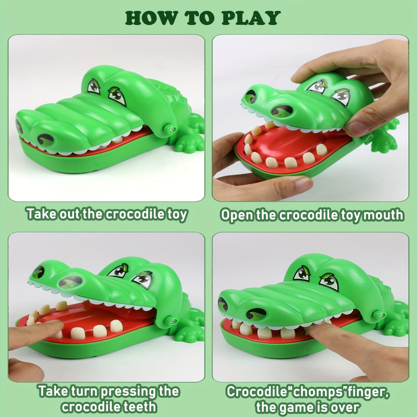 Crocodile Dentist Game for Kids - Finger-Biting Action Toy with Funny Reaction